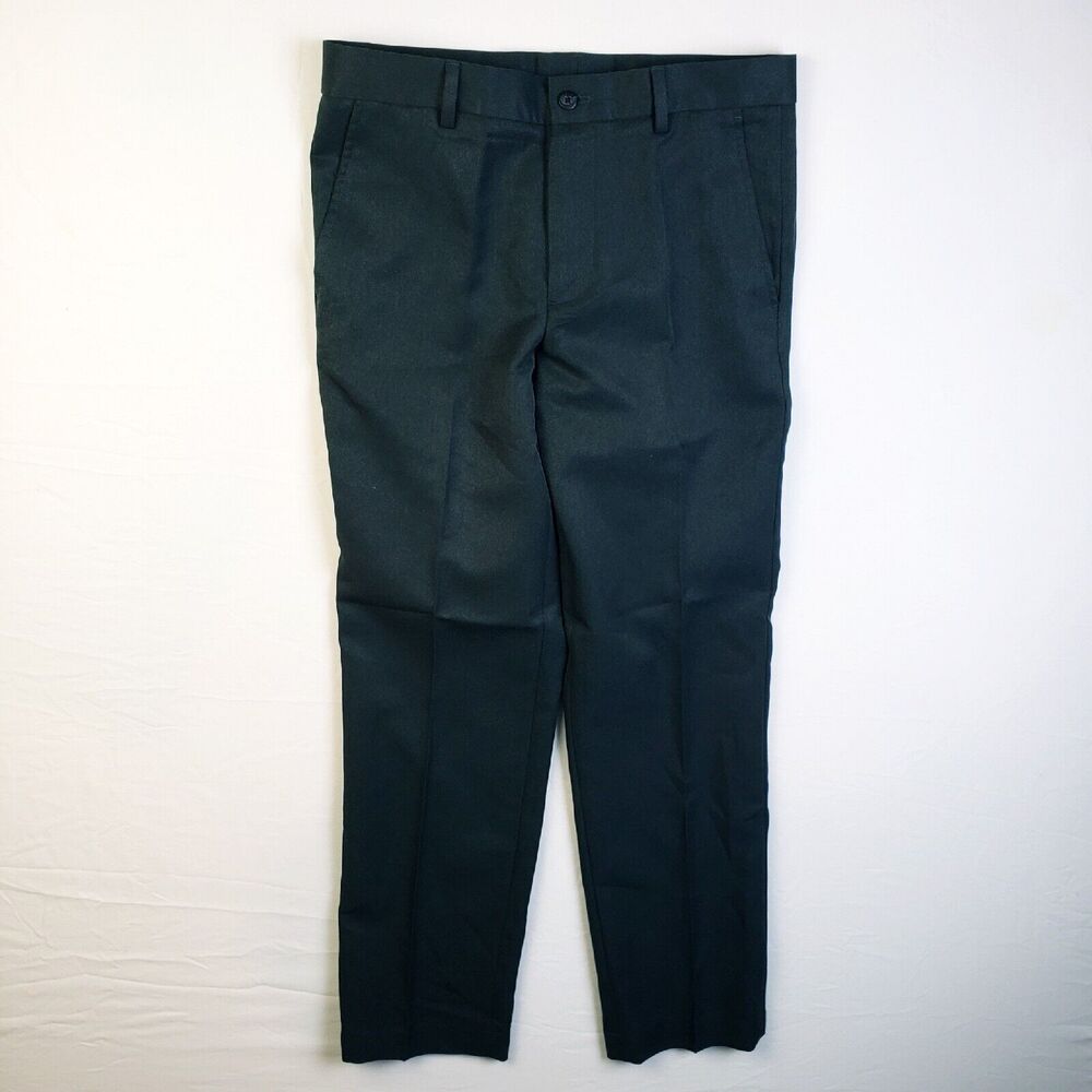 Van Heusen Traveler Casual Pants Men's 30W x 30L Gray Straight Leg Flat-Front